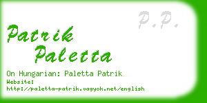 patrik paletta business card